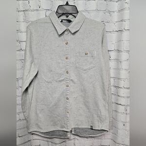 The North‎ Face Women's Light Heather Gray Long Sleeve Button Shirt Size Large